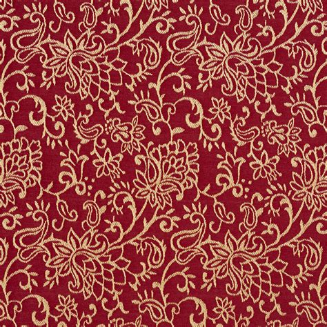 metallic gold floral print on red satiny fabric|Metallic Gold Flower Fabric .